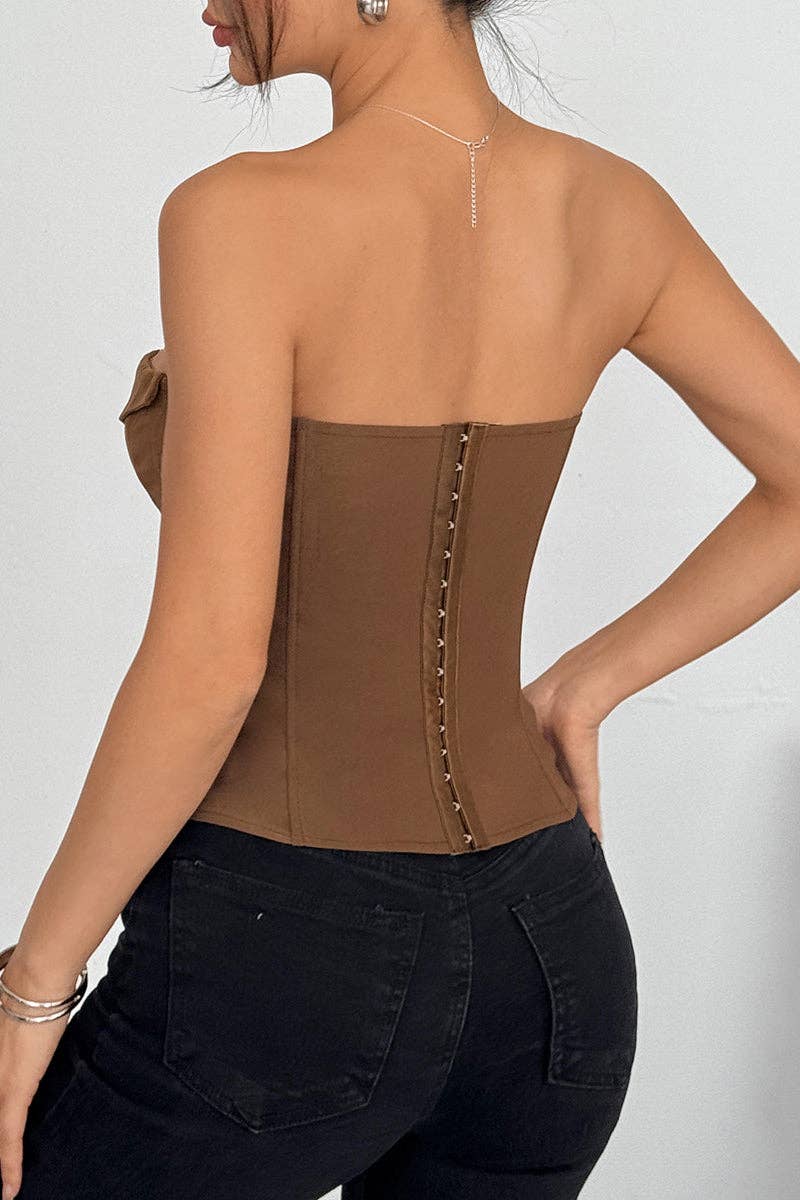 Mccolin - Wholesale Corset - Women's - Chic Tie-Front Corset Top10