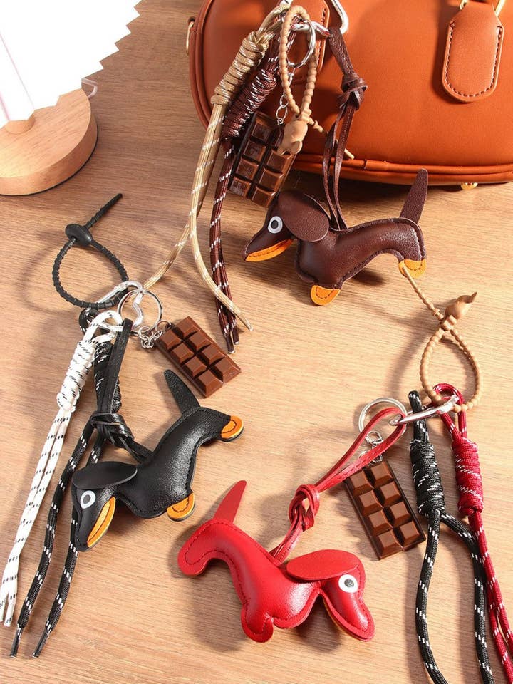 Leather Dog Rope Braided Bag Charms DP25B536 for wholesale by Dipped Shop