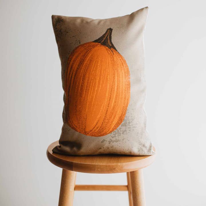 UniikPillows – wholesale Throw pillow cover – Primitive Flat Fall Pumpkin Lumbar Pillow Cover | 18x12 Thanksgiving Décor | Fall Decor | Room Decor | Decorative Pillows | Gift for her