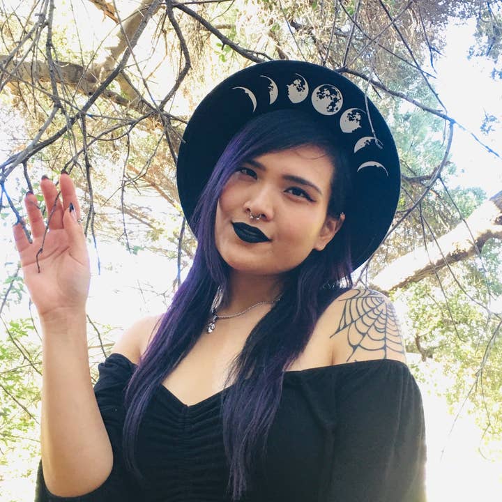 Witchwood Bags - Wholesale Fedora - Women's - Vegan Felt Hat - Moon Phase