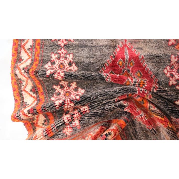 bazarifinagh - Wholesale Area Rug - Black Vintage Moroccan rug made from wool 4x10ft4