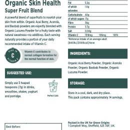 Brand Organic - Wholesale Protein/Superfood Powder - Green Origins Skin Health Fruit Blend 100g Organic1