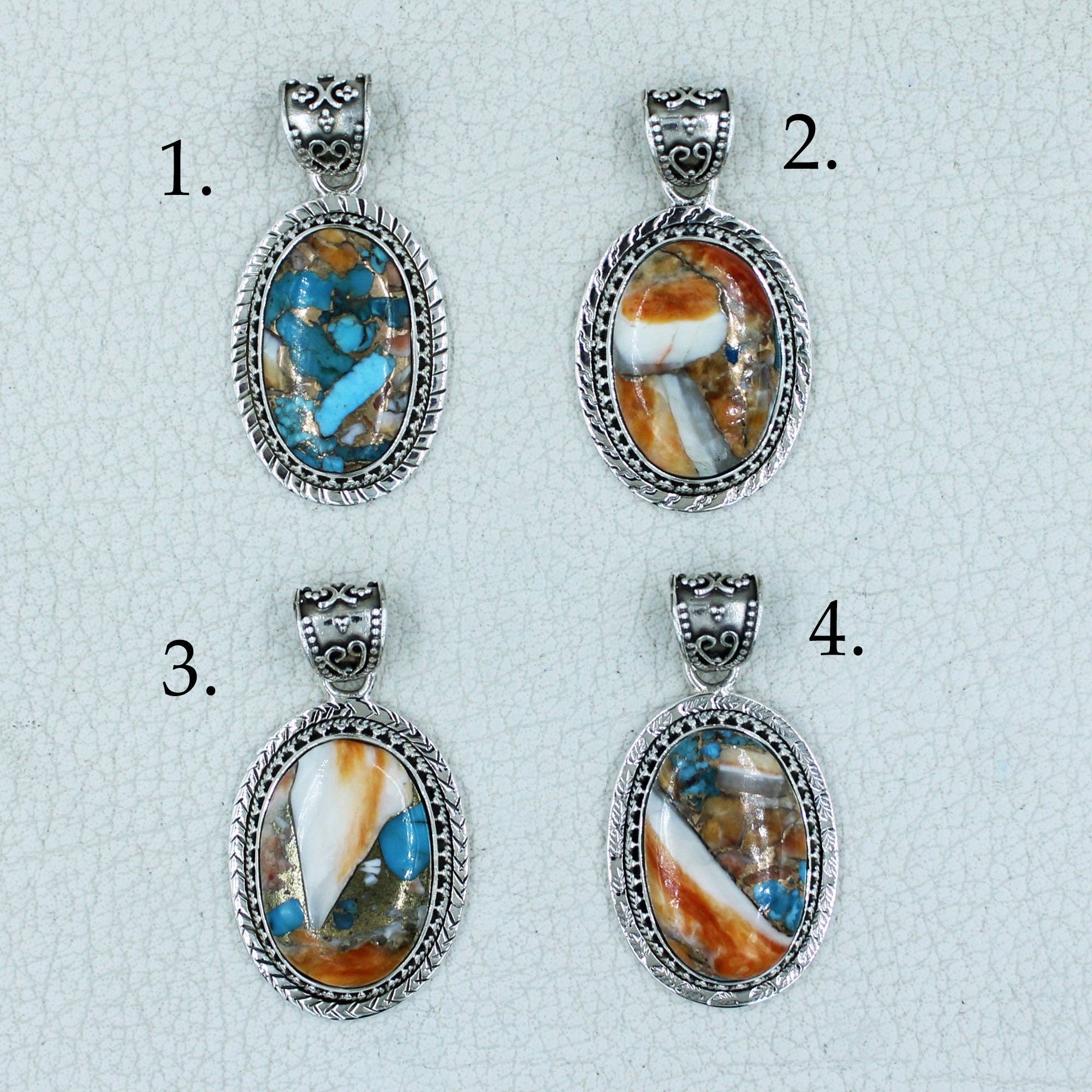 Silvex Jewelry - Wholesale Individual Charm/Pendant - Spiny Oyster Turquoise Silver Jewelry0