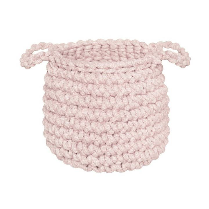 Crochet basket, Small | PALE PINK for wholesale by Zuri House