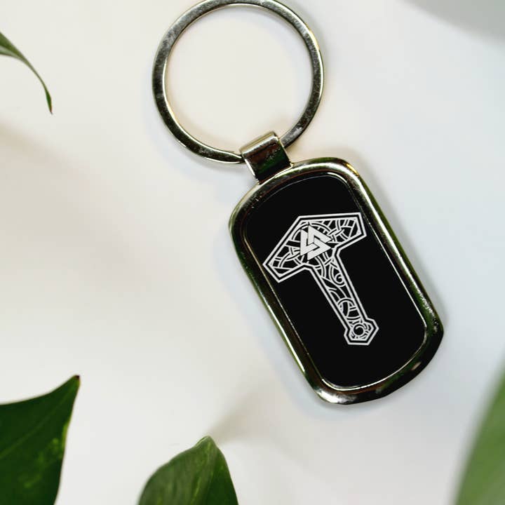 Three Witches Tea Shop - Wholesale Keychain - Unisex - Mjölnir Engraved Metal Keychain
