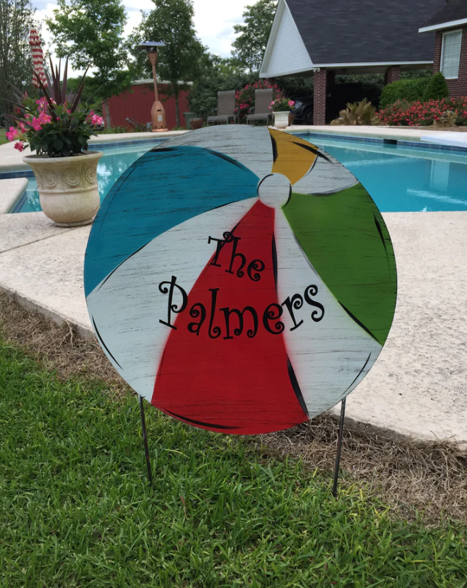 Steel Southern Designs - Wholesale Door Hanger - Outdoor Metal Art Beachball1