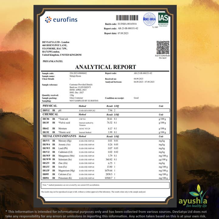 DevSatya Ltd Aushadh, Ayushya, Divyaherb - Vente Supplément oral/vitamine - Résine Pure de Shilajit Himalayen Black Gold - 25 g (0,8 oz)1