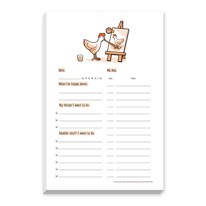 Chicken Painter Daily Planner for wholesale by The Lobster Studio