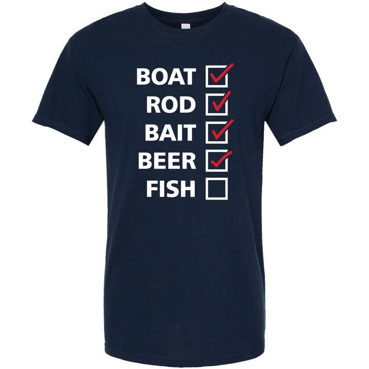 Fiskelista T-shirt för wholesale av Jailbird Designs