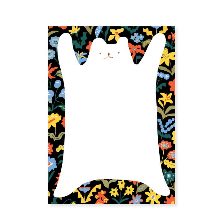 Karen Schipper - Wholesale Notepad - Bear Rug Notepad - Cute Animal Floral Background