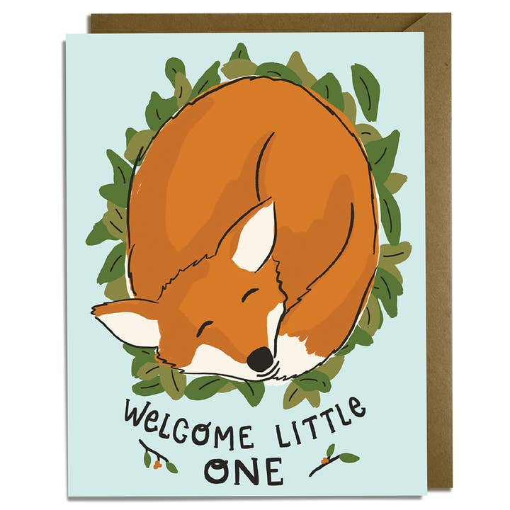 Fox Baby Card for wholesale by Kat French Design