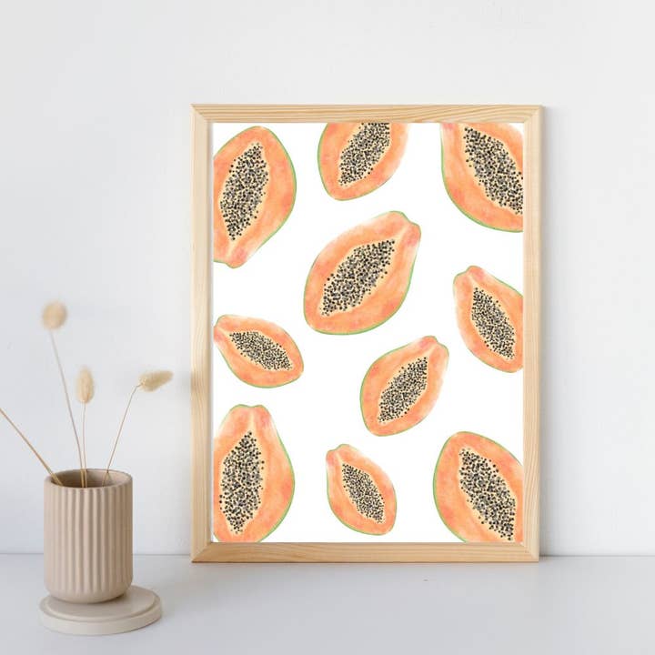 Papaya Sommer-Fruchtdruck - Sommer-Wanddekor für den Großhandel von Studio Mo