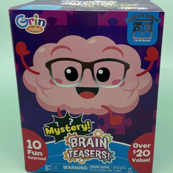 Grin Studios Brain Teasers Mystery Box. 10 Fun Surprises! and other Purchase Wholesale brain teasers. Free Returns & Net 60 Terms on Faire trending on Faire.