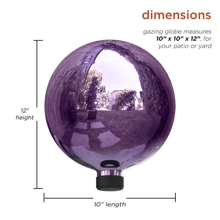Alpine Corporation - Wholesale Outdoor Ornament/Decor - Alpine Corporation Electric Purple Glass Gazing Globe