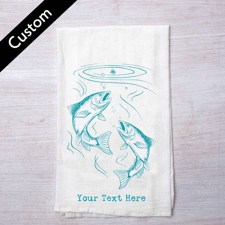 Customizable Tea Towel | Trout | Name Drop | Souvenir for wholesale by Counter Couture