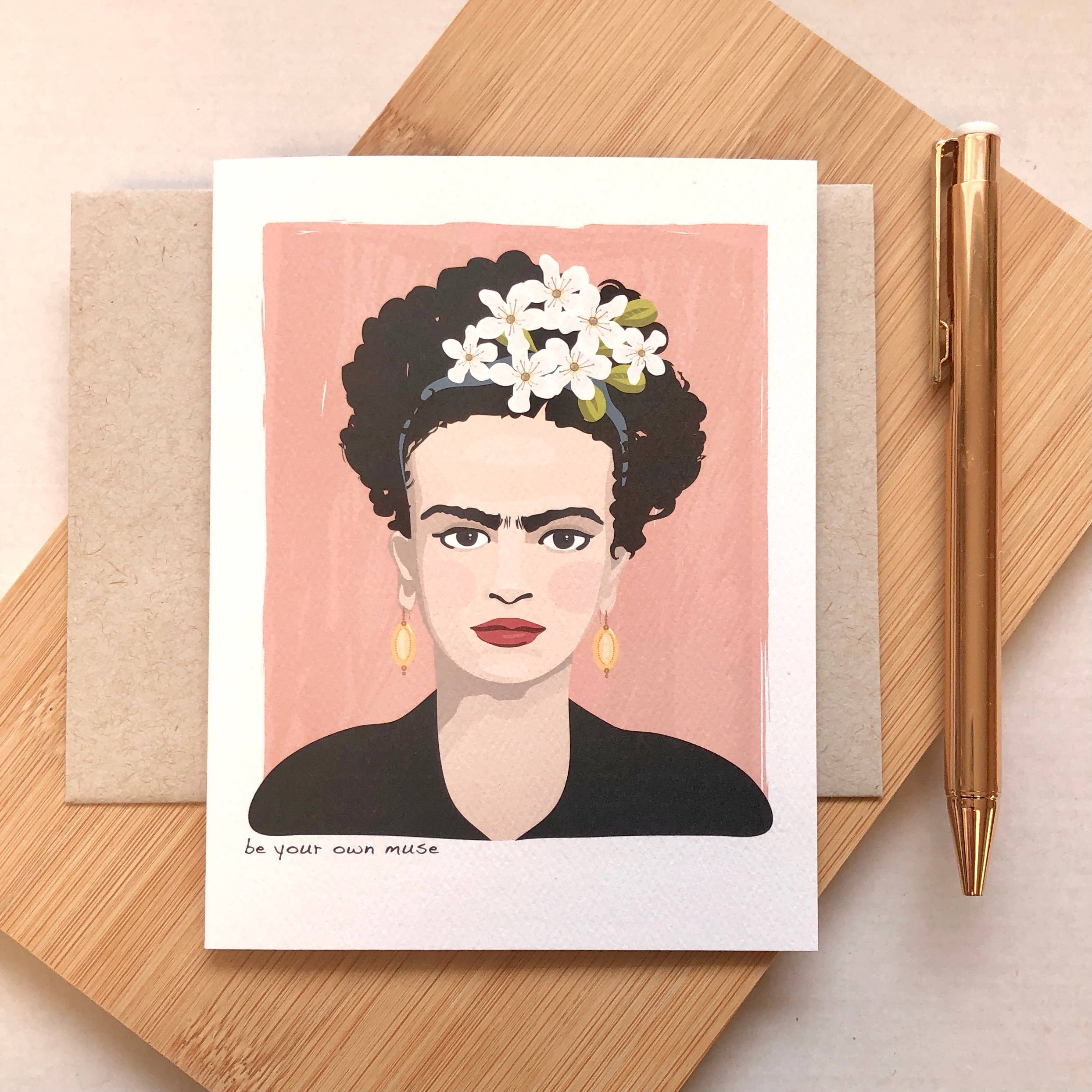 Merrily Paper - Wholesale Everyday Greeting Card - Be Your Own Muse Frida Kahlo Card1