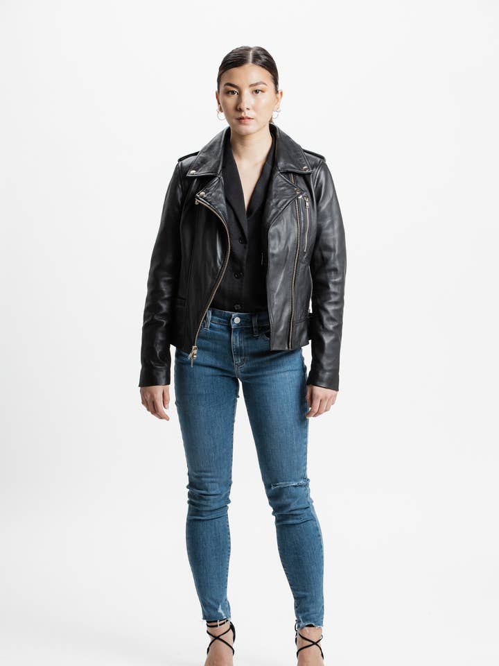 Biker Leather Jacket | Aphrodite for wholesale by Threads of Apollo