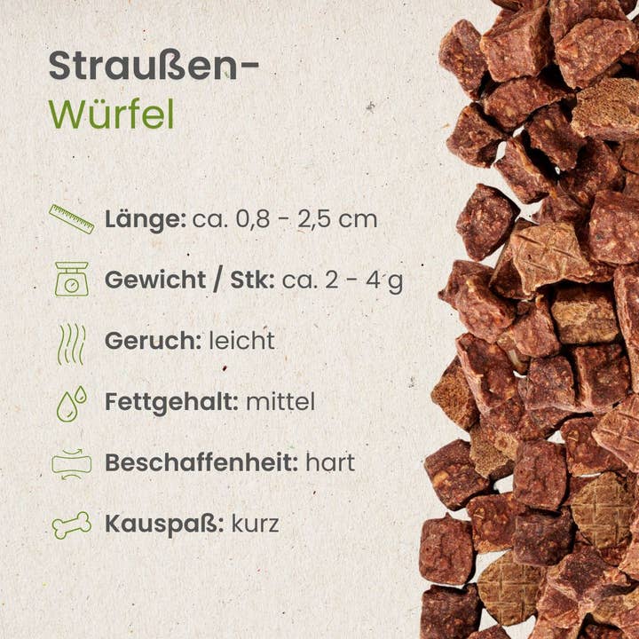 Kauartikel.com GmbH - Wholesale Pet Treats - Dog - ostrich cubes3