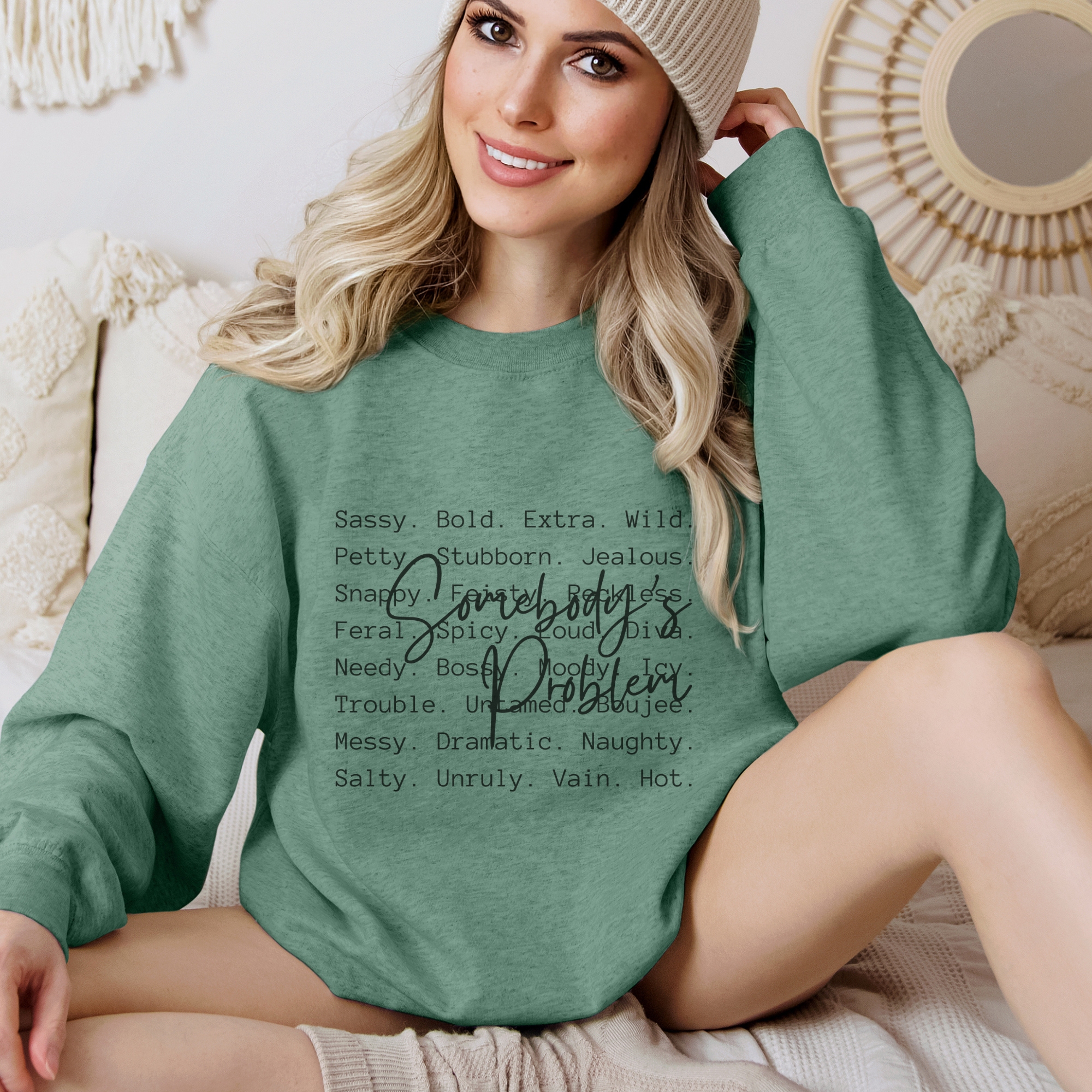 Trendznmore - Modern Graphic Apparel - Wholesale Graphic Sweatshirt - Women's - Somebody's Problem Funny Definition Crewneck Sweatshirt4