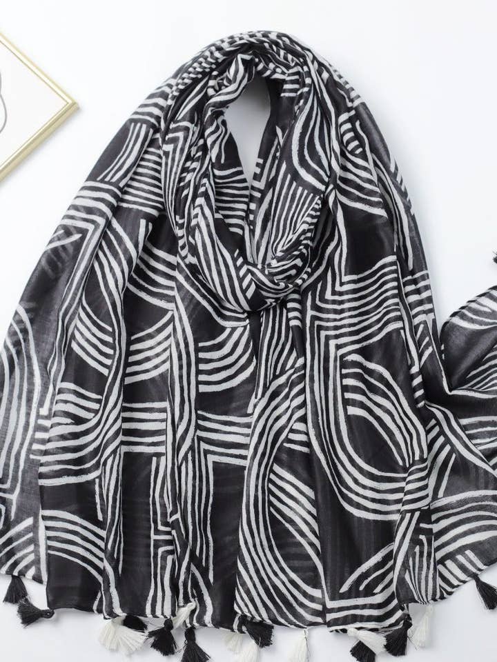 Scarvii - Écharpe Unie à Imprimé Rayé – Classique & Élégante pour la vente par Funkyrel® Atzbranding Limited