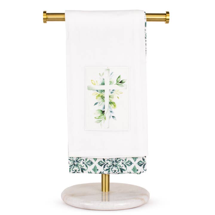 Serviettes de toilette Croix de l'Espoir Blanc/Multicolore 20x28 Lot de 2 pour la vente par The Royal Standard