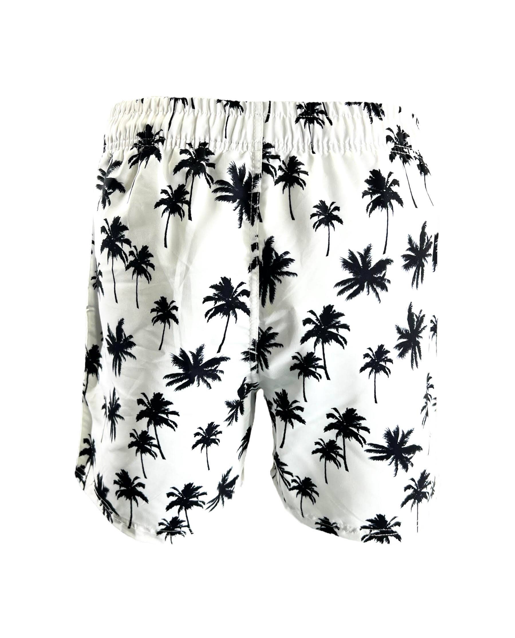 MARINA WEST SWIM - Wholesale Swim Shorts - Men's - Men's Swim Short-MP185_Blk Palms on White2