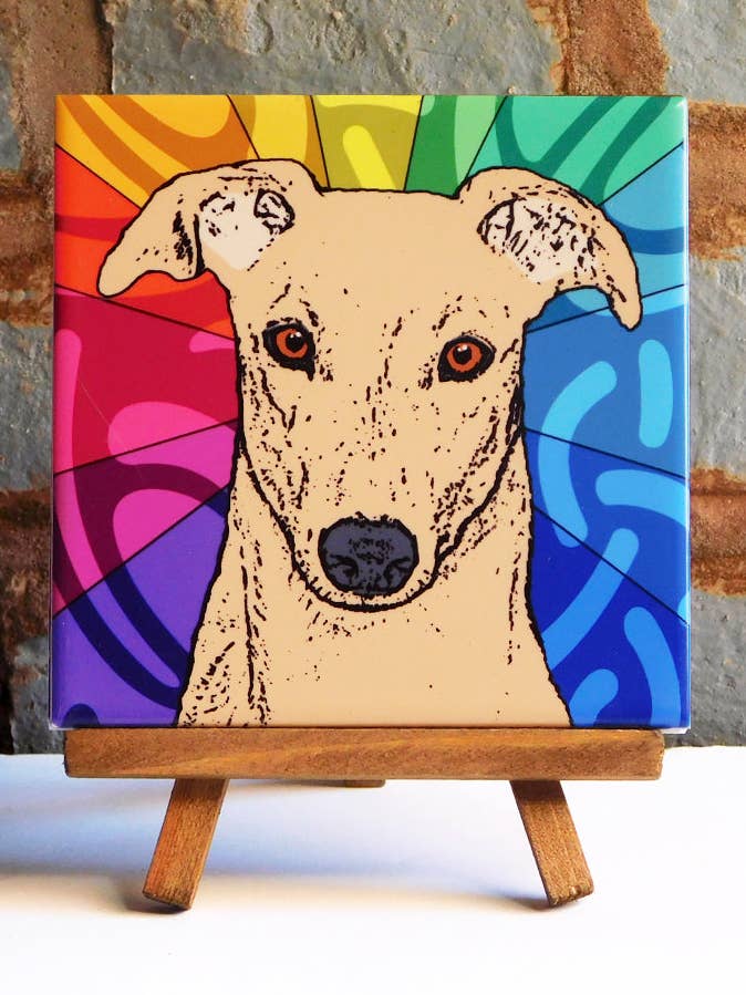 Greyhound Keramisk kunst Tile for engroshandel hos Sabyloo