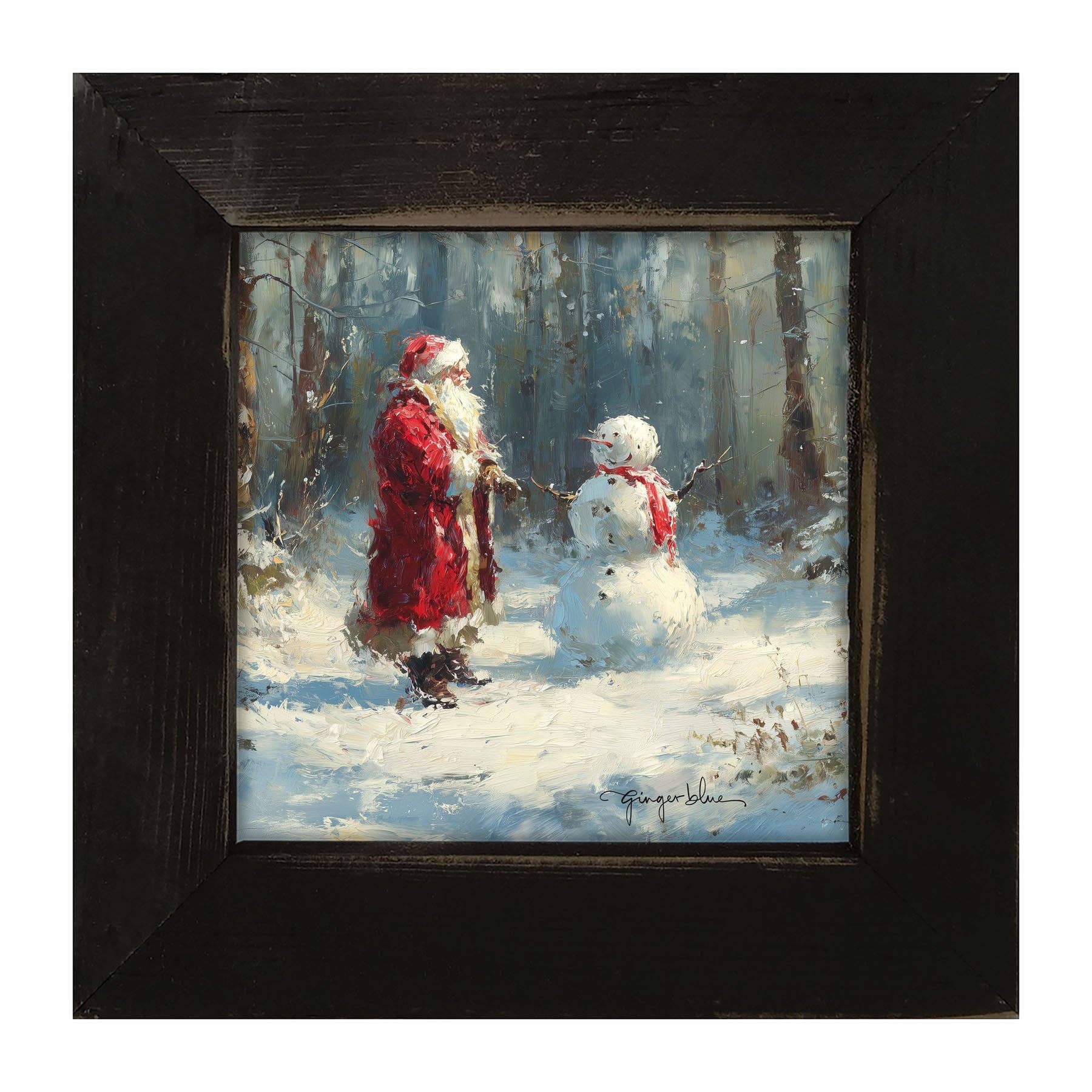 ginger blue - Wholesale Christmas Wall Art - Santa and the Snowman3