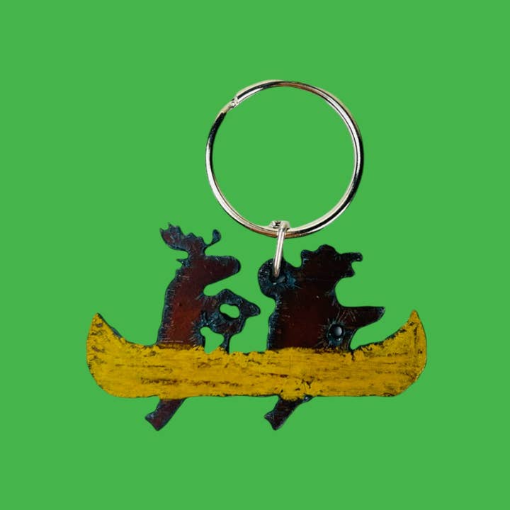 Whimsies - Wholesale Keychain - Unisex - Moose keychain bear key ring canoe keychain souvenirs lodge