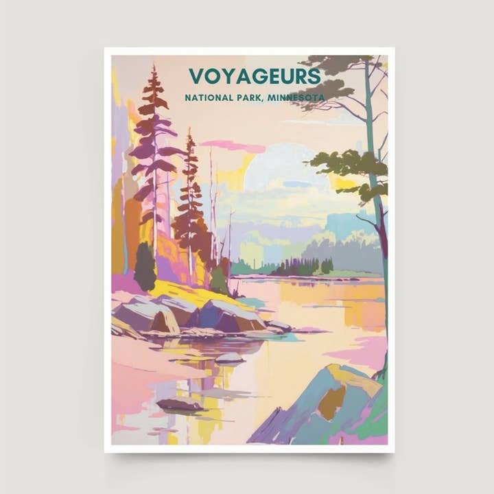 Voyageurs National Park Print | Minnesota Travel Poster for wholesale by Across Our Land