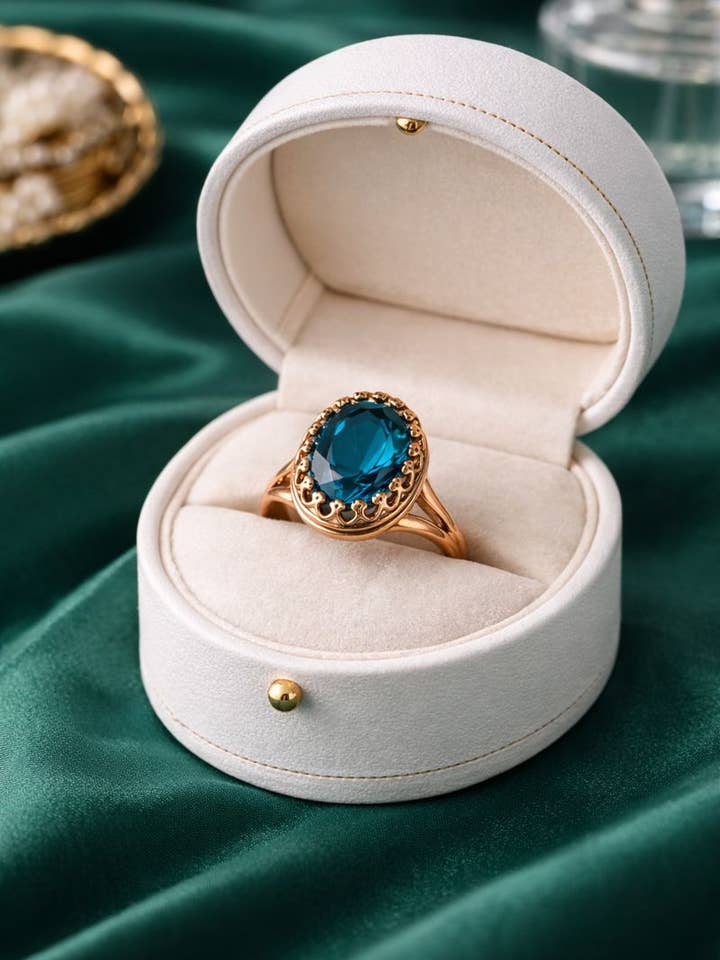 Baroque Ring with Synthetic Sapphire, European Royalty for wholesale by Wild & Free