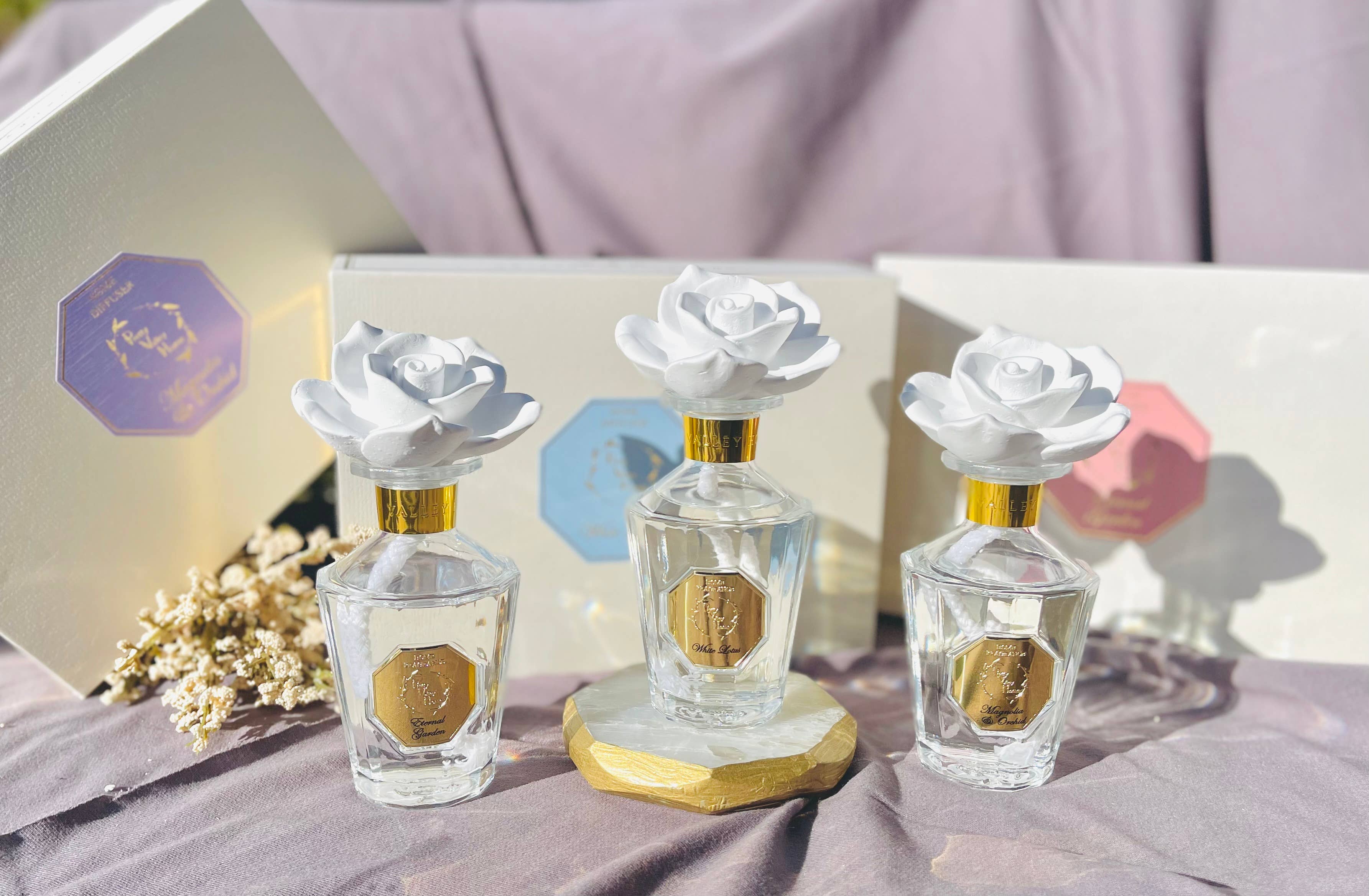 Pretty Valley Home – Engroshandel Duftolie med pinde – Reed Diffuser Sæt !! NYT!! Vintage Rose Keramisk Diffuser8