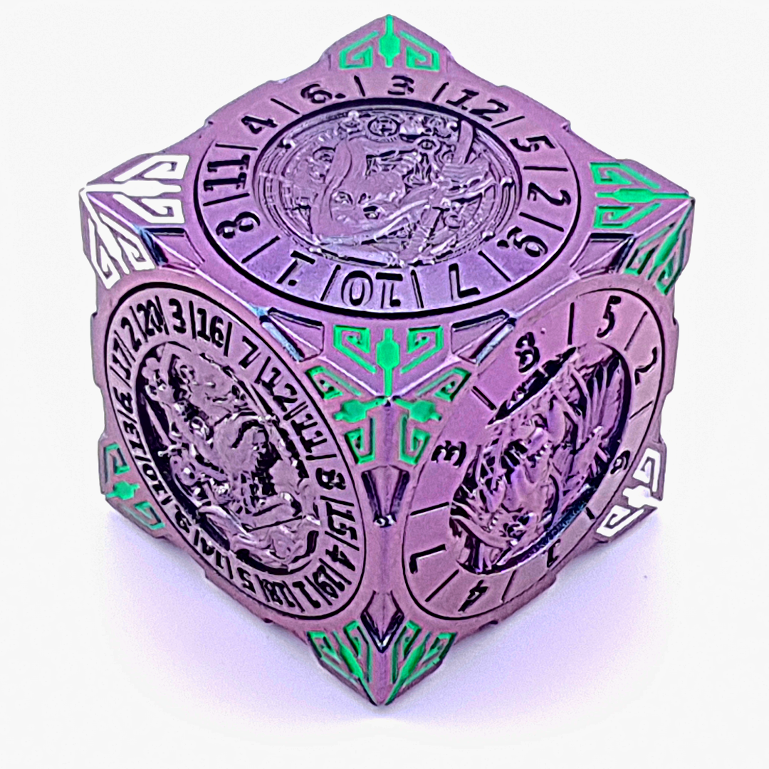 Tabletop Dominion Limited - Wholesale Dice - Talisman of Fate | Dice Spinner | Purple Green2