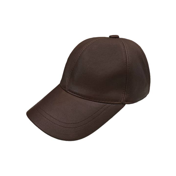 Leather Baseball Cap - Brown for wholesale by The Lud