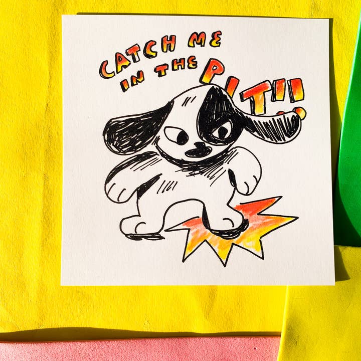 Attrape-moi dans la fosse Mini impression carrée d'art pour la vente par Sophie Heywood