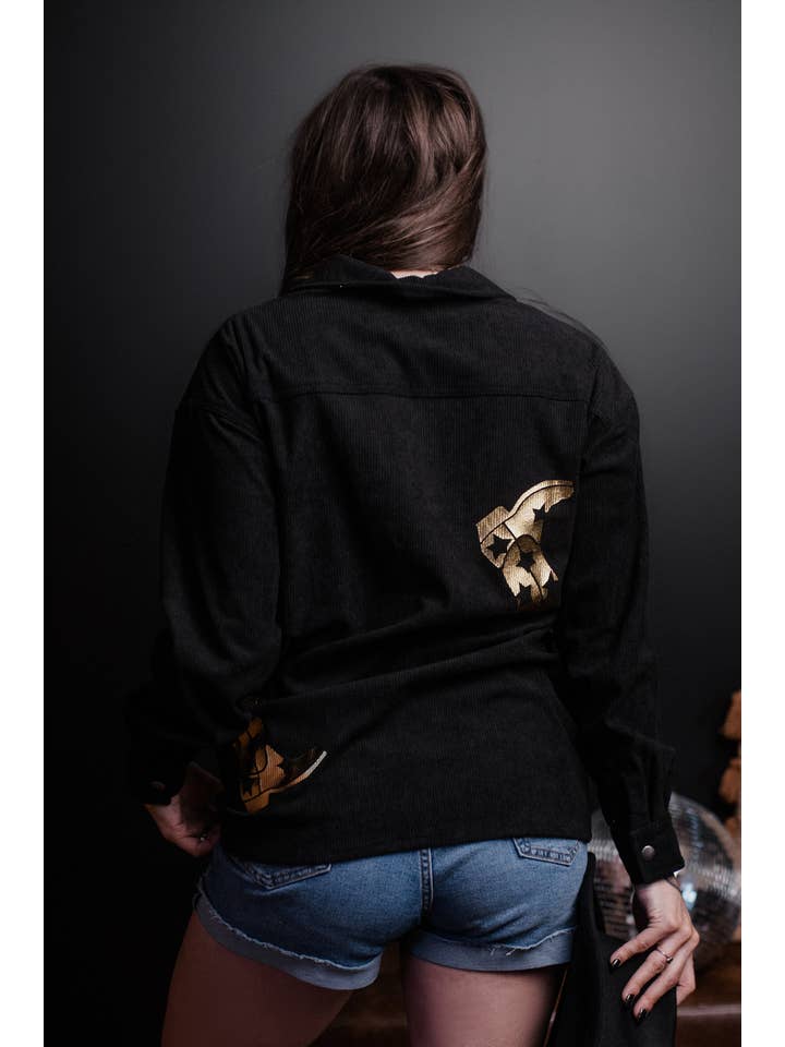 Noir Veste à bottes dorée MK544 en vente sur Faire1