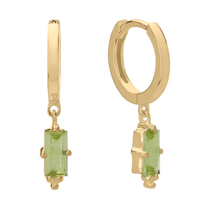 Huggies com Baguete Peridoto Pendurado por atacado de Murkani Jewellery