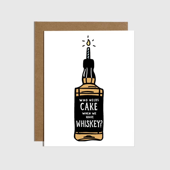 Cake Whiskey Birthday Card for wholesale by Brittany Paige
