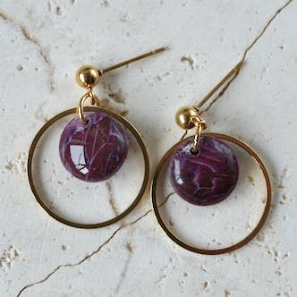 Amaranth Purple Stud Hoop for wholesale by Aether & Nox