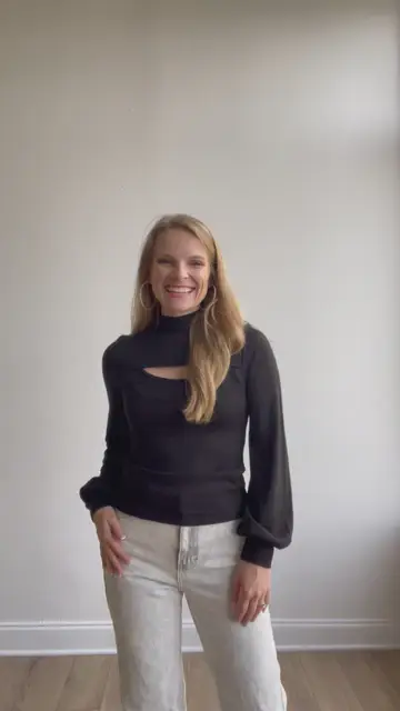 Promises Met Black Cut Out Long-sleeved Top for wholesale on Faire3