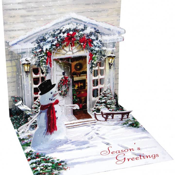 Carte miniature pop-up 3D de porte de Noël festive pour la vente par Popshots Studios