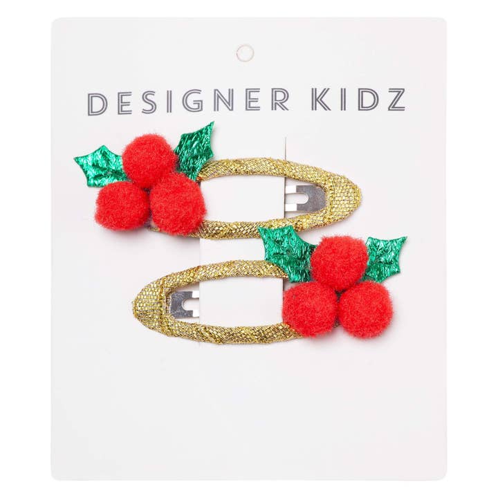 Holly Sparkly Hair Clips for wholesale by Designer Kidz