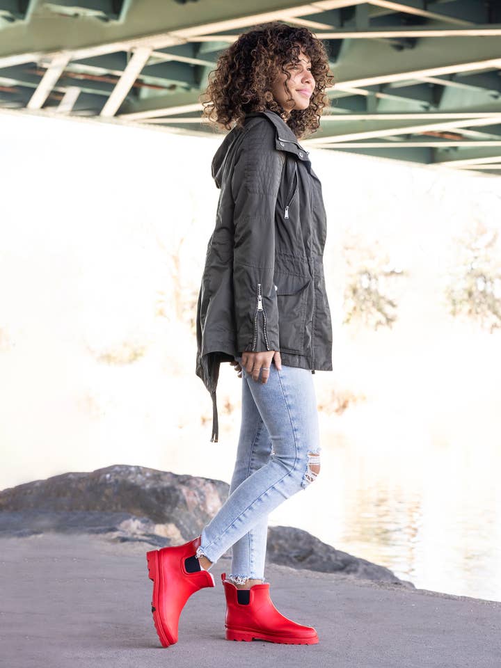 Eastern Off Price - Wholesale Rain boots – Women’s - NORTY Womens 6" Ankle Rain Boots 41810 Red Matte3