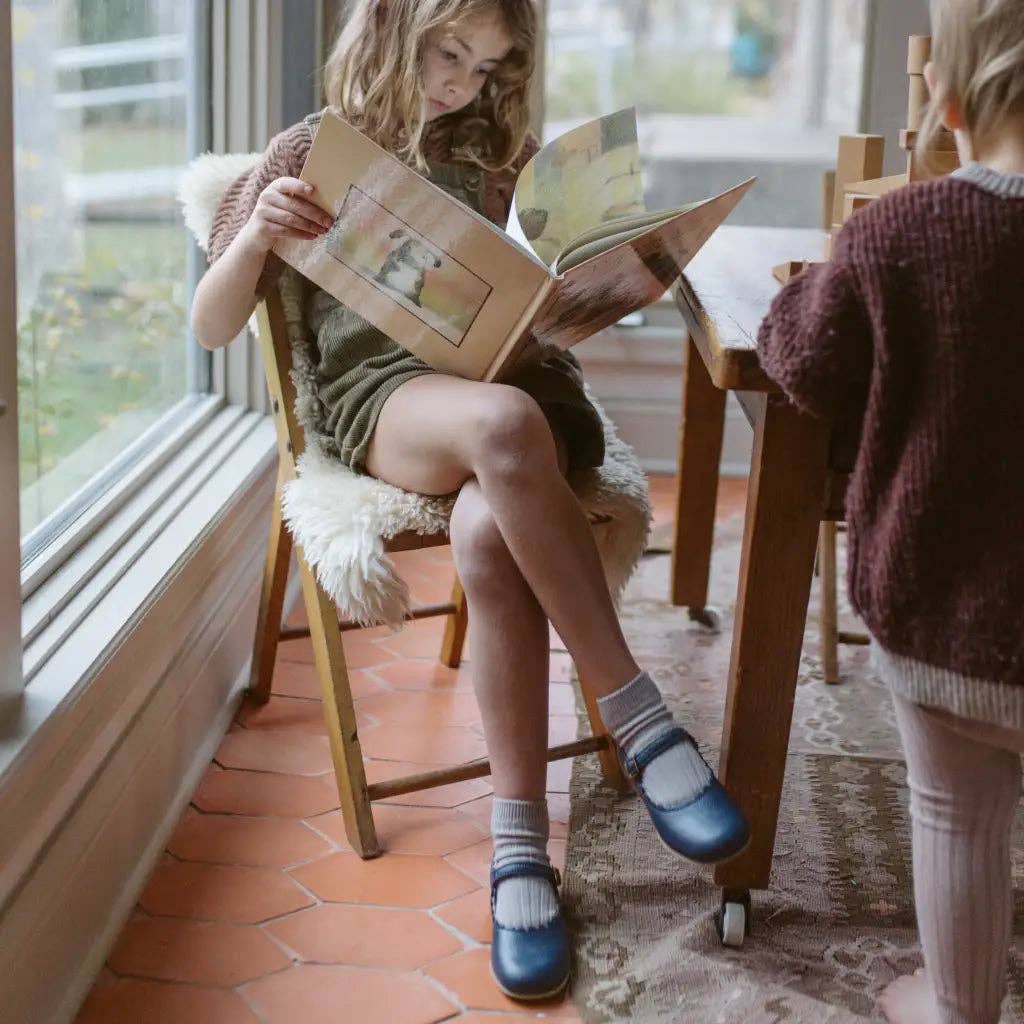 Zimmerman Shoes - Wholesale Flats/Loafers - Kids - Scalloped Mary Jane - Navy9