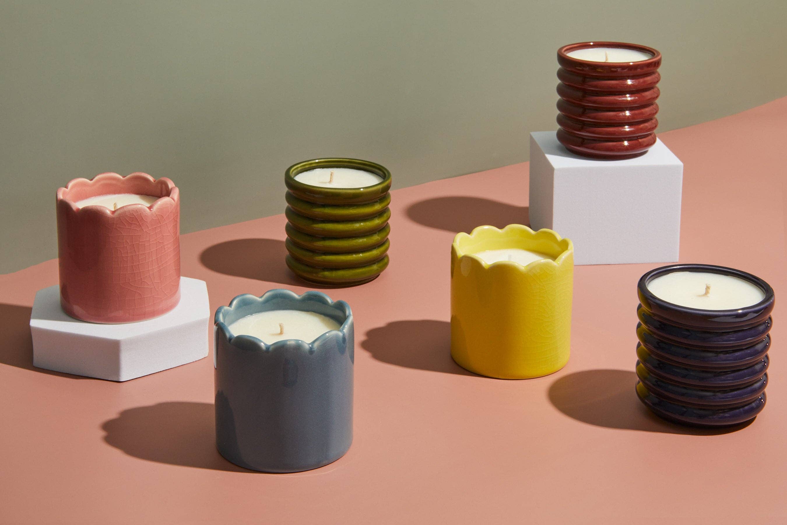 Zesty Lemons - Wholesale Jar/Filled Candle - Contemporary Kiln Burgundy Candle - Floral Botanics5