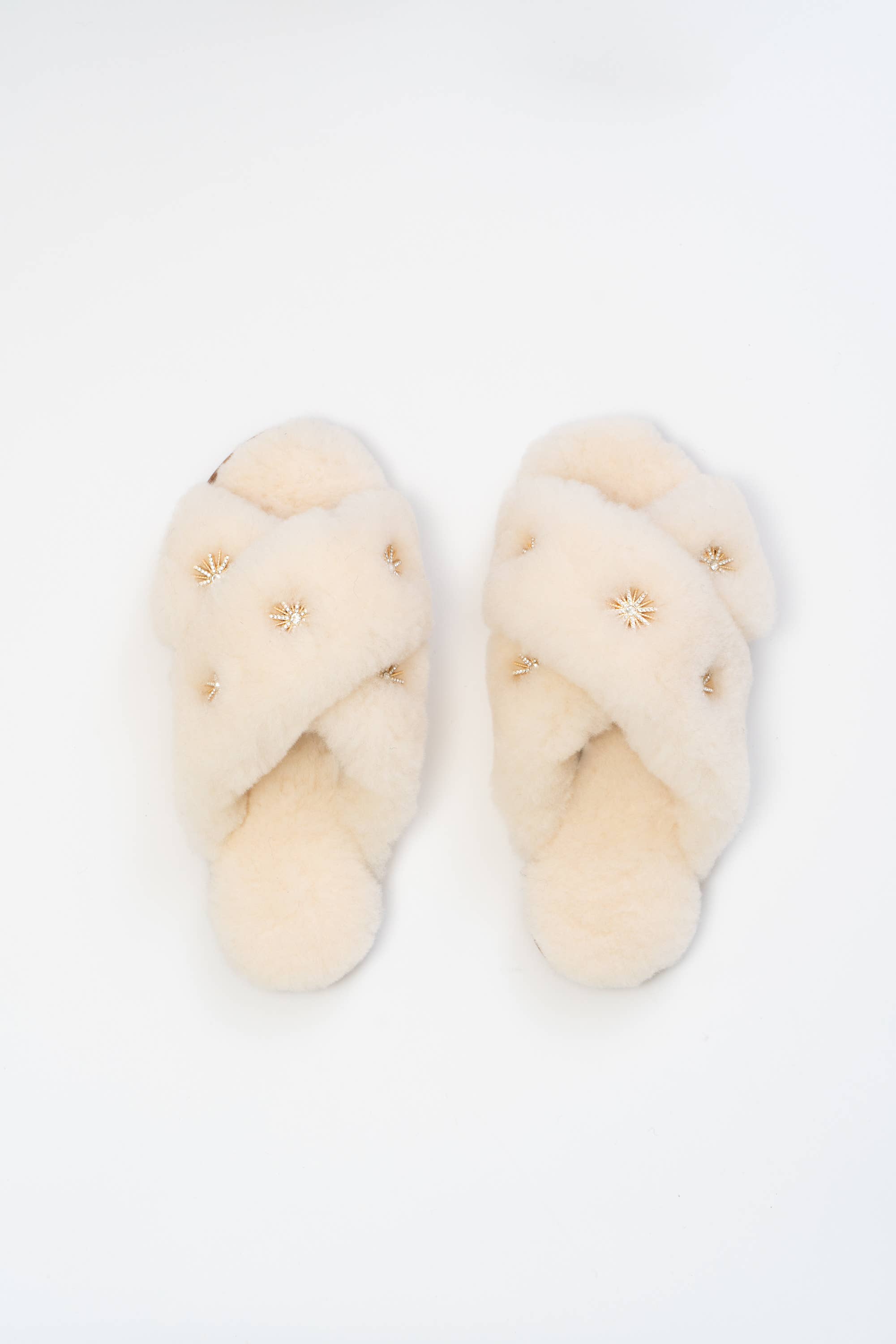 Beige Lædersutsko med rhinsten for engroshandel på Faire