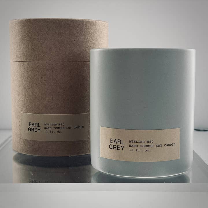 Atelier 880 - Wholesale Jar/Filled Candle - Private Label Concrete Grey Ceramic Candles Gift Box 12 oz