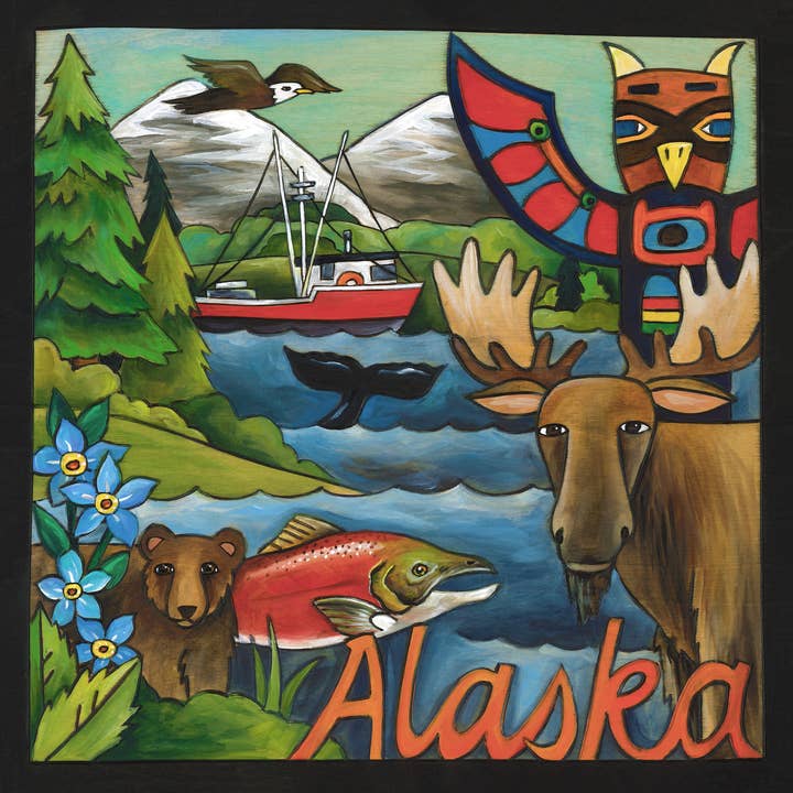 „The Last Frontier” | Alaska muurplaat - 9x9 voor wholesale door Sticks