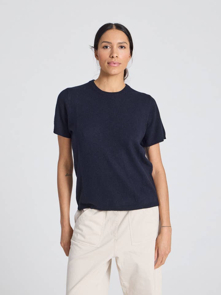 Ellia Cashmere Tee - Navy for wholesale by gai-lisva