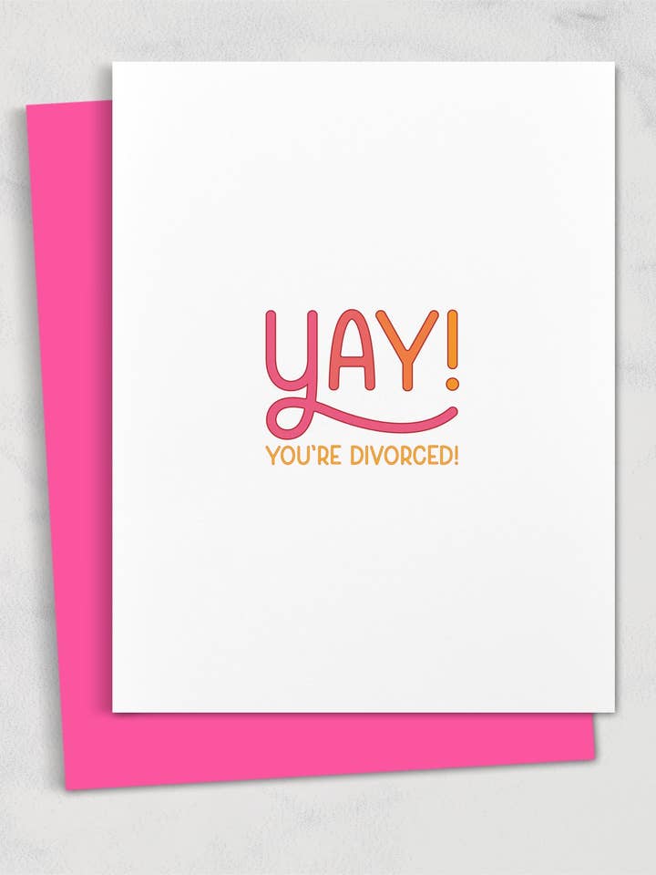 Hoera! Je bent gescheiden! Wenskaart voor wholesale door Square Peggy